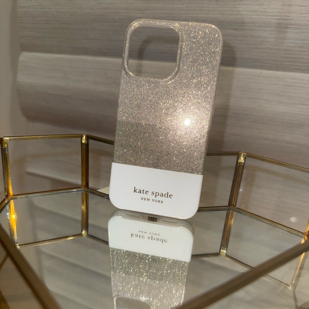 Kate Spade Sparkling Gold and White Phone Case